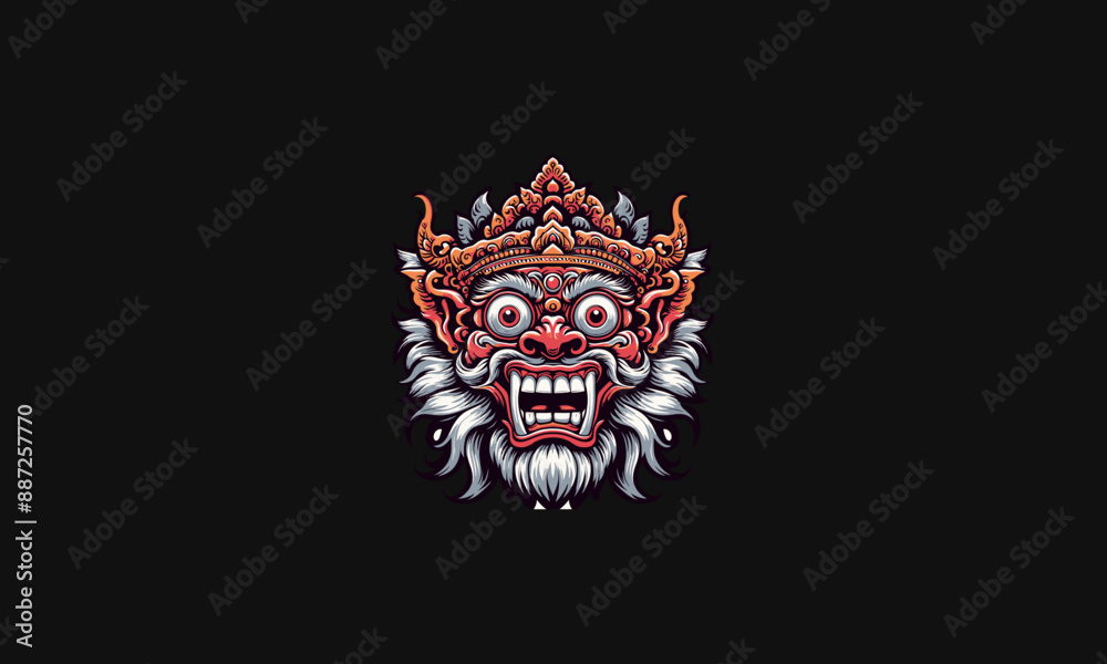mask of barong balinese vector flat design mask of barong balinese vector flat design