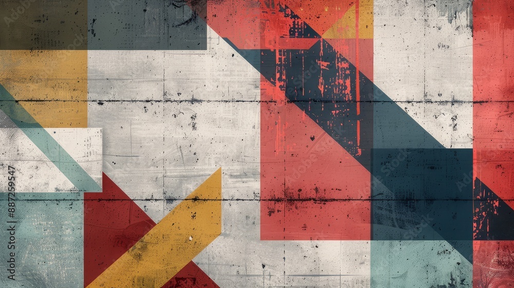 Naklejka premium Vintage abstract geometric shapes background. Abstract geometric wallpaper