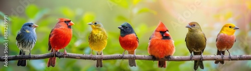 Diverse bird species evolving in a dynamic ecosystem, evolutionary, biological diversity photo