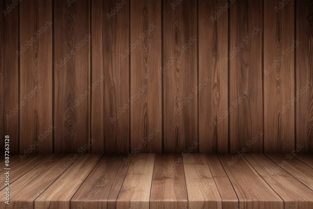Empty wooden table over wooden background Empty wooden table over wooden background