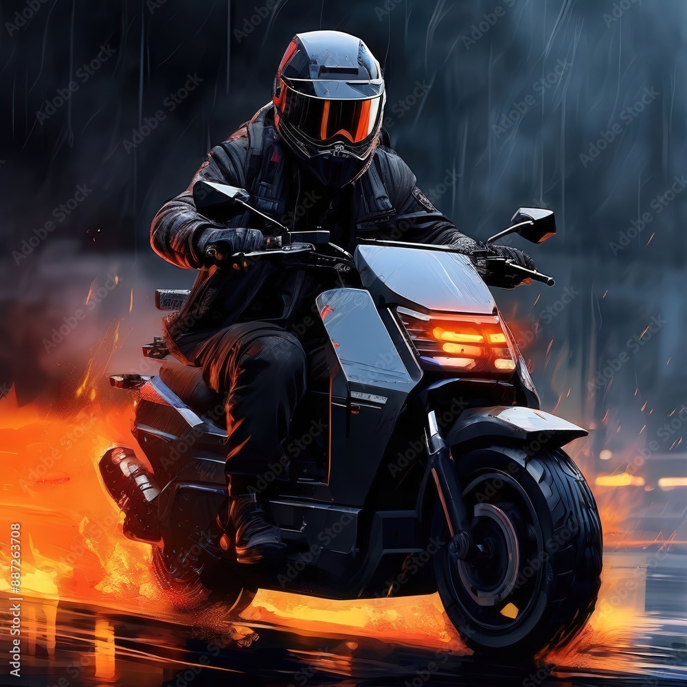 an ai generated image, Modern Motor scooter, 3D Rendering of modern motor scooter an ai generated image, Modern Motor scooter, 3D Rendering of modern motor scooter