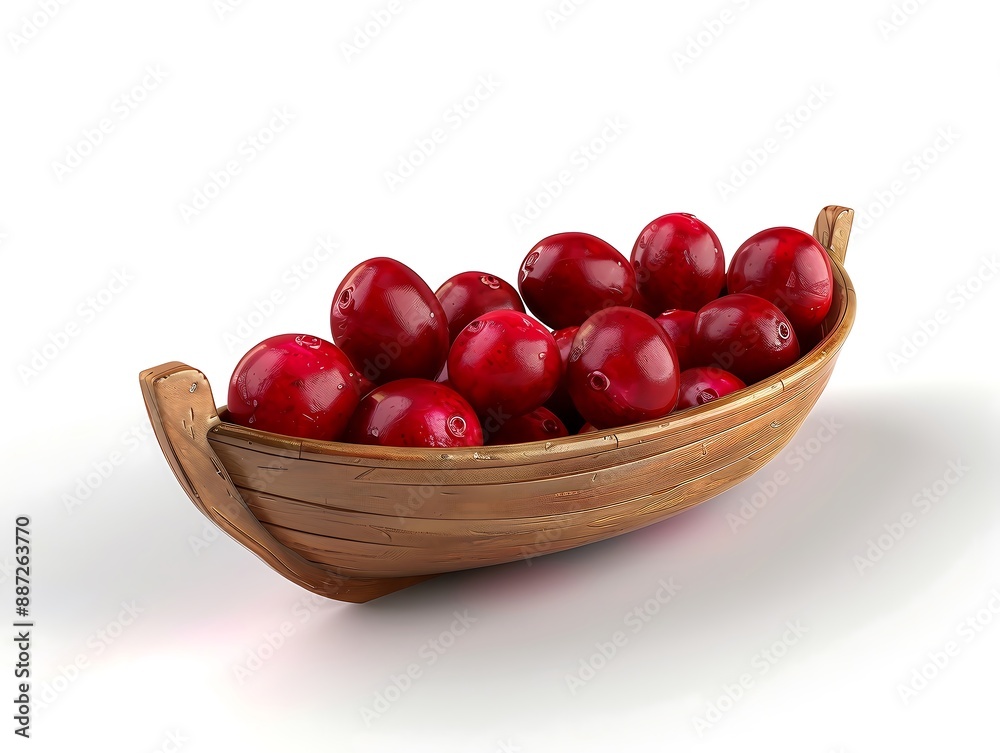 A 4D cartoon cranberry with a small boat floating 84 2886 fruit, food, red, fresh, ripe, berry, cherry, isolated, healthy, bowl, basket, sweet, white, cranberry, juicy, green, dessert, freshness, gra A 4D cartoon cranberry with a small boat floating 84 2886 fruit, food, red, fresh, ripe, berry, cherry, isolated, healthy, bowl, basket, sweet, white, cranberry, juicy, green, dessert, freshness, gra