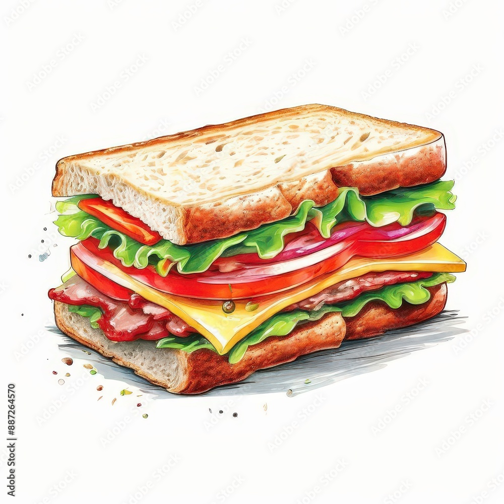 the ai generated image, hamburger isolated the ai generated image, hamburger isolated