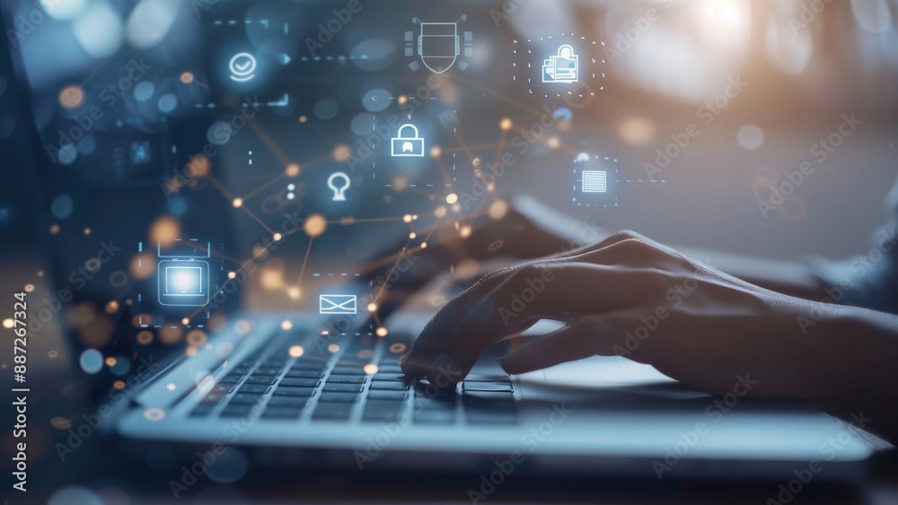 Cyber security and data protection. Internet technology and business concept. Cyber security and data protection. Internet technology and business concept.