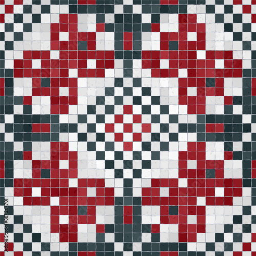 Mosaic tiles  background, seamless vector pattern