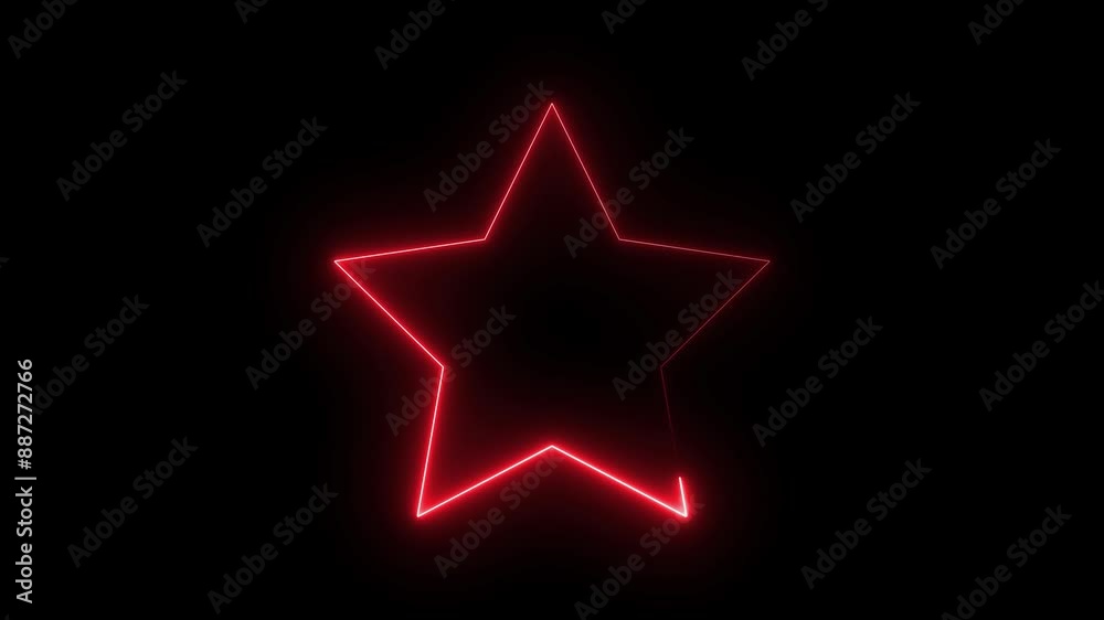 Neon light star frame rotation background animation 4k video. Neon light star frame rotation background animation 4k video.
