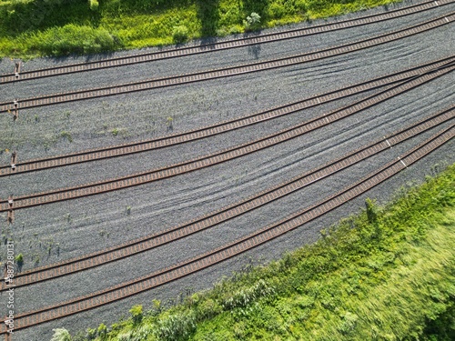 railroad line in the countryside - faisceau de voies ferrées dans la campagne photo