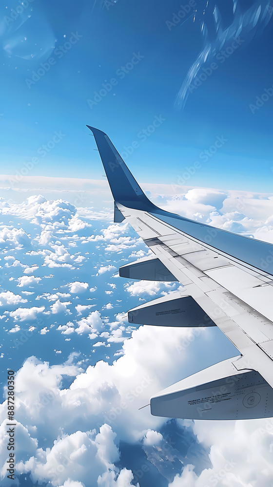 Wing viewed from inside an airplane Wing viewed from inside an airplane