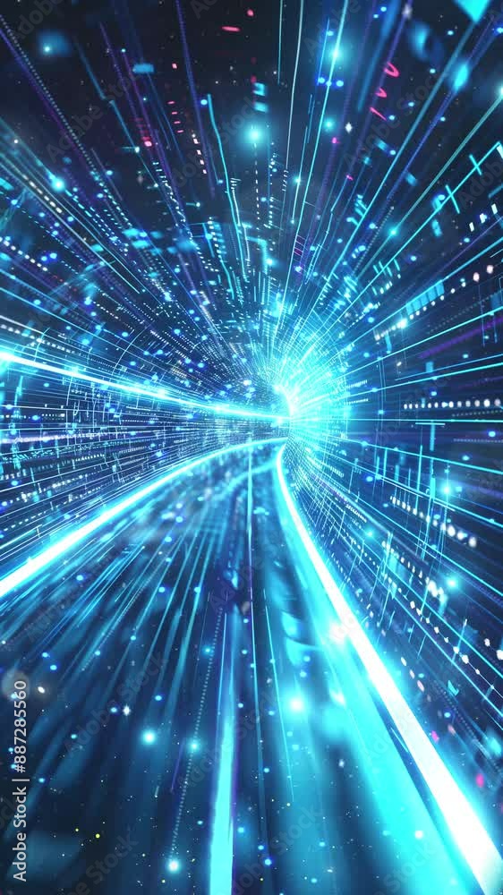 blue abstract technology cyberspace background speed seamless looping overlay 4k virtual video animation background
