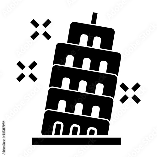 pisa tower Solid icon