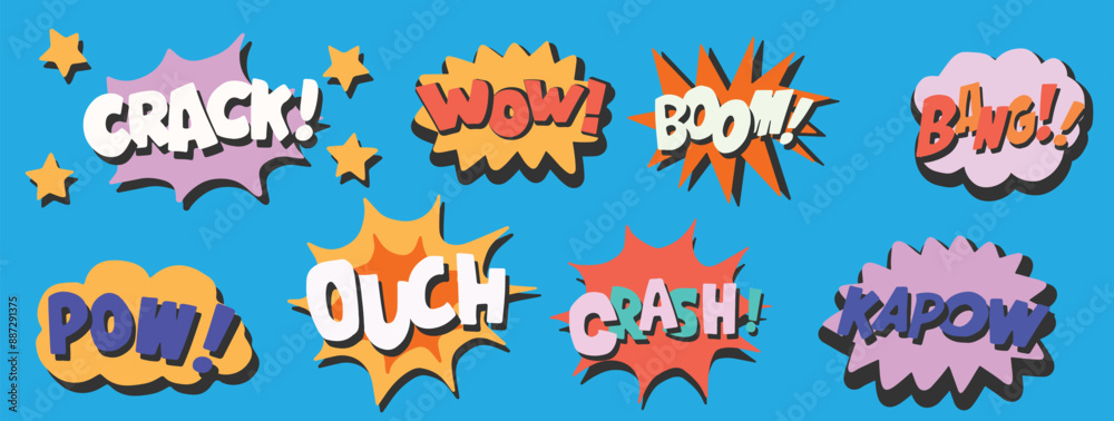 Fototapeta premium Pop-up messages, fun, cute, funny quotes