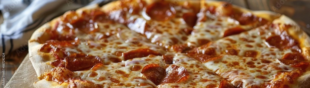 Delicious freshly baked pizza with melted cheese and a crispy crust, served on a wooden platter, perfect for any meal or occasion. Delicious freshly baked pizza with melted cheese and a crispy crust, served on a wooden platter, perfect for any meal or occasion.