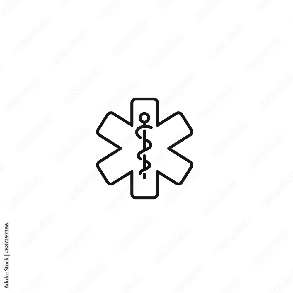 Rod of asclepius icon vector. EPS 10 editable vector Rod of asclepius icon vector. EPS 10 editable vector