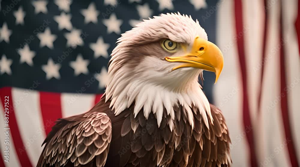 Eagle with American Flag on Independence Day Eagle with American Flag on Independence Day
