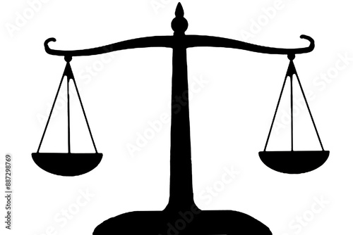 drawing silhouette symbol of justice vector of scales blindfolded woman isolated on white transparent background image