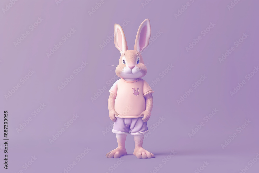 Cartoon rabbit in a modern tshirt and shorts stand 4 2 rabbit, bunny, cartoon, animal, easter, illustration, vector, pink, baby, hare, cute, holiday, toy, art, pet, love, fun, design, card, drawing, s Cartoon rabbit in a modern tshirt and shorts stand 4 2 rabbit, bunny, cartoon, animal, easter, illustration, vector, pink, baby, hare, cute, holiday, toy, art, pet, love, fun, design, card, drawing, s