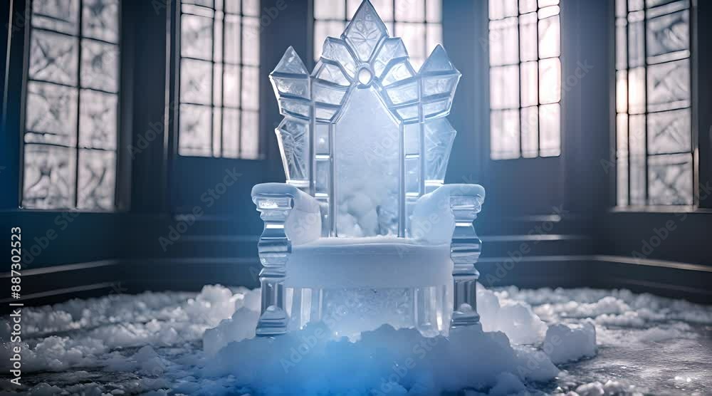 Ice Throne with Snowflakes. Frozen Royalty