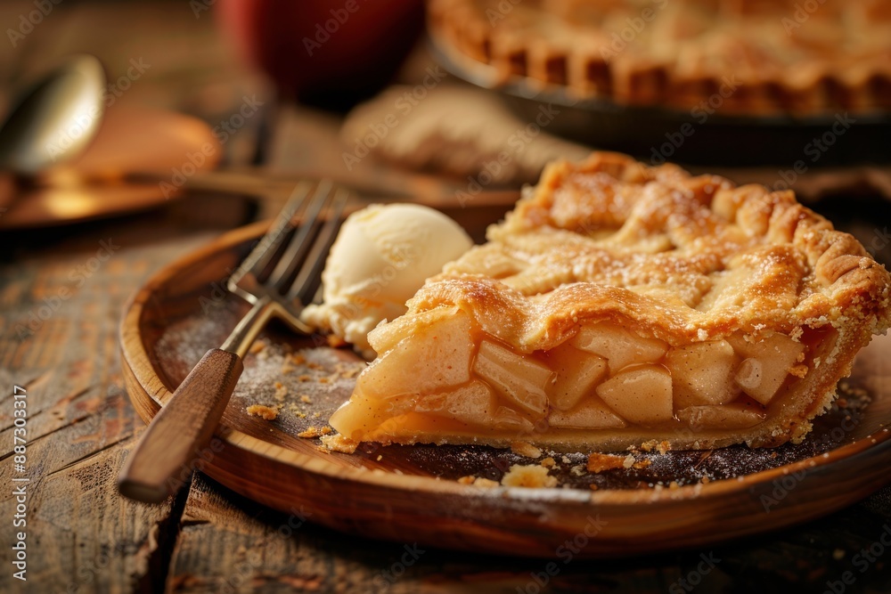 A Slice of Apple Pie with Ice Cream A Slice of Apple Pie with Ice Cream
