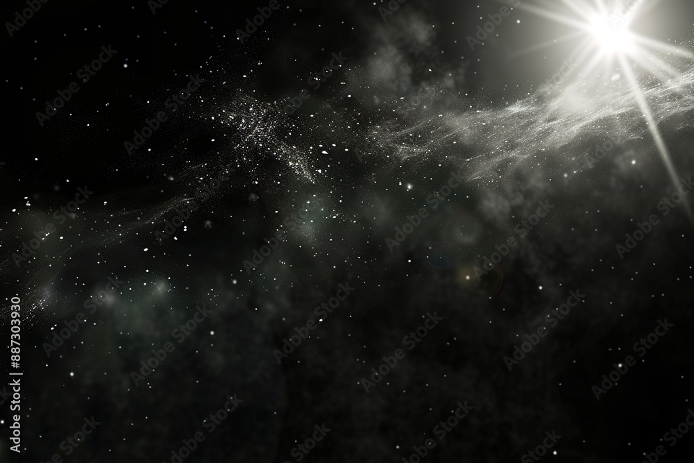 The stars are scattered throughout the sky, creating a sense of depth and wonder The stars are scattered throughout the sky, creating a sense of depth and wonder