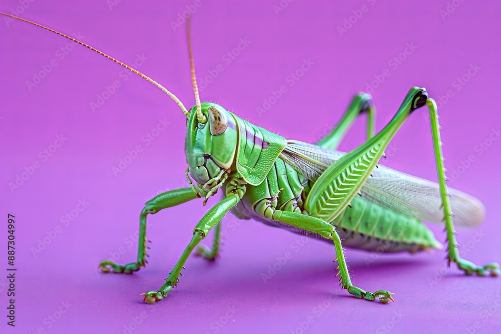 Grasshopper bouncing on a solid purple background 145 grasshopper, insect, macro, green, locust, isolated, nature, animal, bug, cricket, white, grass, closeup, close-up, pest, hopper, antenna, leg, Grasshopper bouncing on a solid purple background 145 grasshopper, insect, macro, green, locust, isolated, nature, animal, bug, cricket, white, grass, closeup, close-up, pest, hopper, antenna, leg,