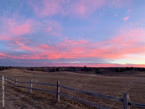 sunset over the field