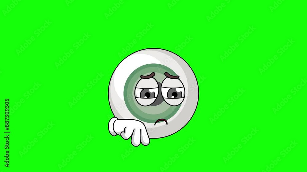 Sad eyeball cartoon, mascot animation with green screen Sad eyeball cartoon, mascot animation with green screen