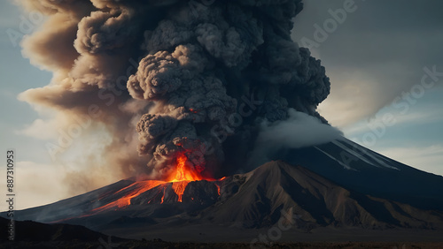 Obraz na płótnie volcano eruption with fire