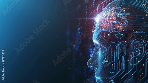 AI artificial intelligence global future technology chipset, abstract banner background