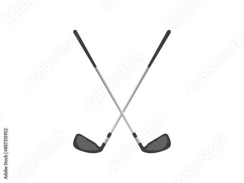 Stick golf silhouette logo icon vector illustration 