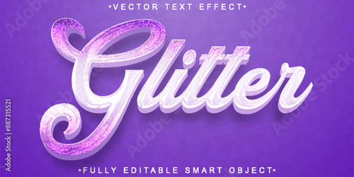 Purple Shiny Luxury Glitter Vector Fully Editable Smart Object Text Effect
