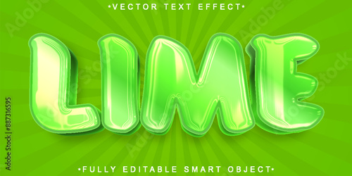 Cartoon Fresh Green Lime Vector Fully Editable Smart Object Text Effect