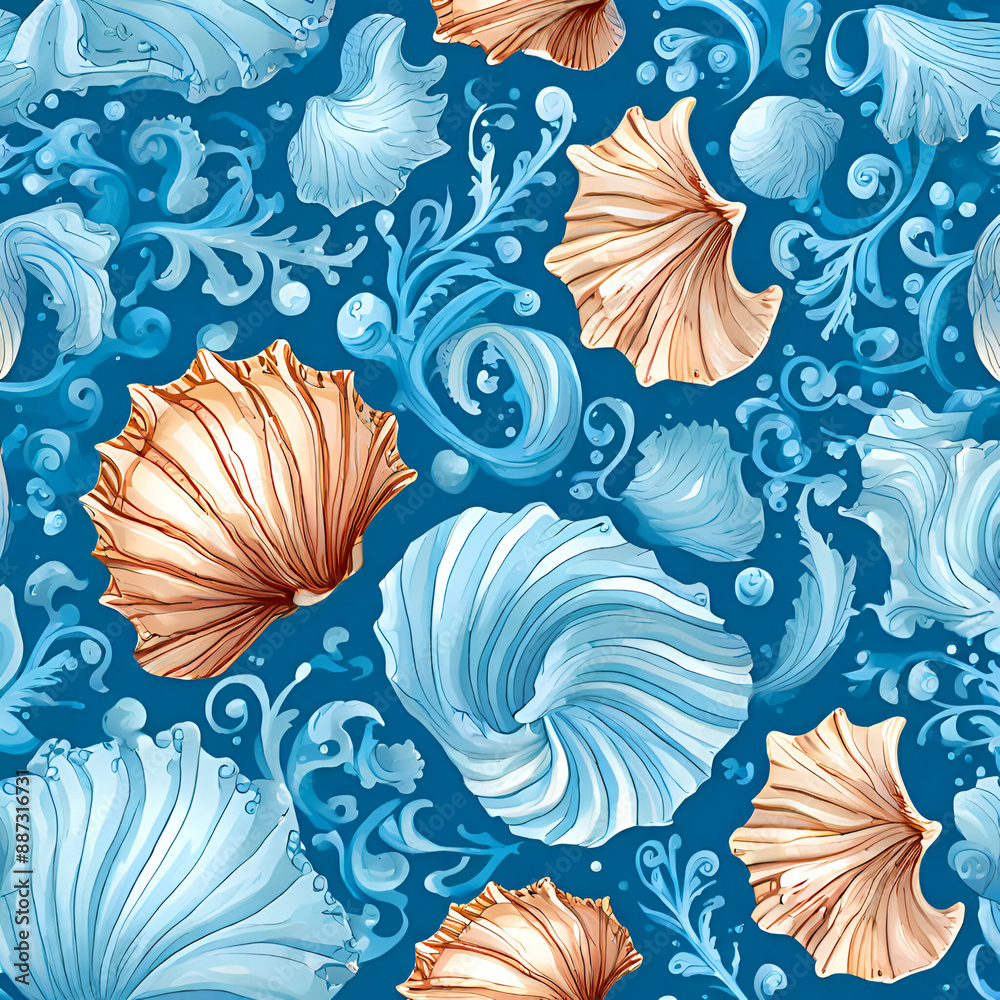 seamless pattern with shells seamless pattern with shells
