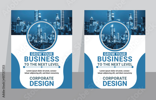 Corporate Book Cover Design Template in A4.Corporate business flyer template design.Vector EPS, AI Illustrator