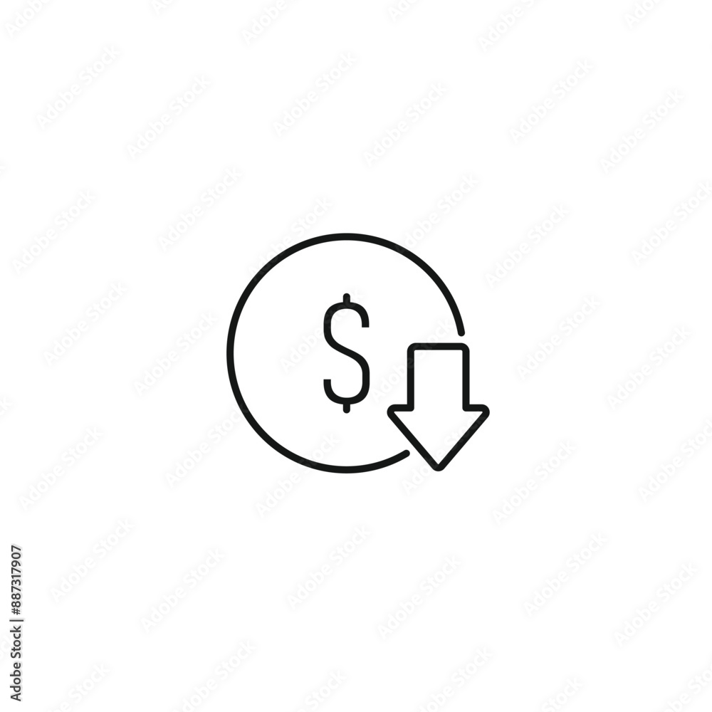 Cost reduction icon vector. EPS 10 editable vector Cost reduction icon vector. EPS 10 editable vector