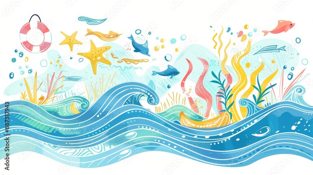 Obraz premium Abstract Blue and White Water Waves Texture: AI-Generated 4K Wallpaper for Computer and Mobile. Serene and Dynamic Ocean-Inspired Design with Copy Space.