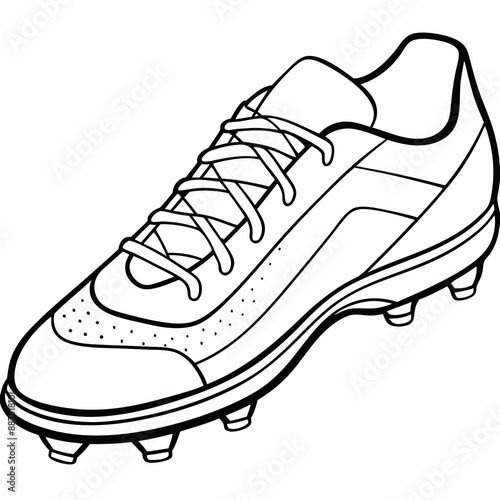 A football boot vector line art illustration