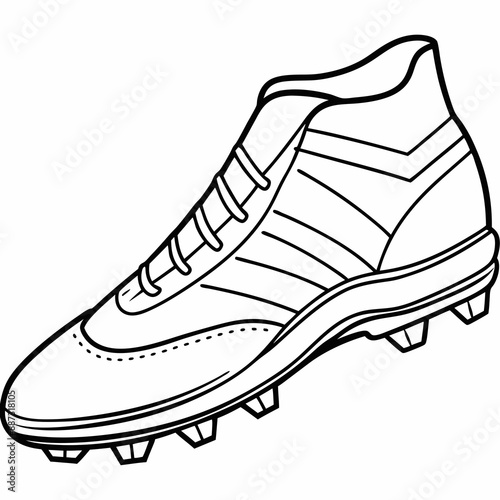 A football boot vector line art illustration