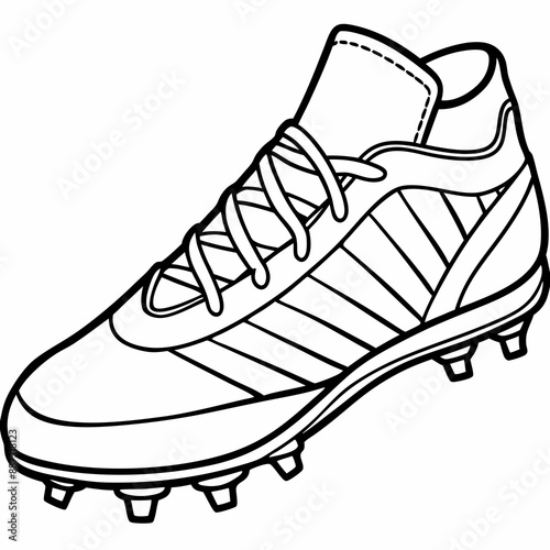 A football boot vector line art illustration