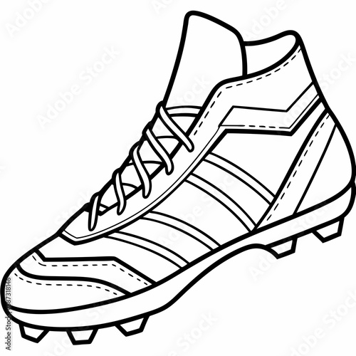 A football boot vector line art illustration