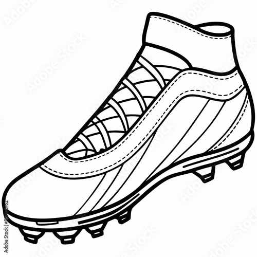 A football boot vector line art illustration