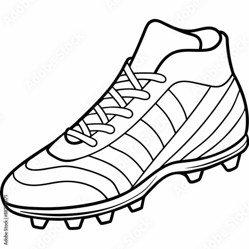 A football boot vector line art illustration