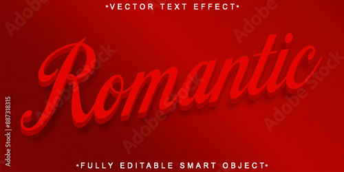 Red Luxury Shiny Romantic Vector Fully Editable Smart Object Text Effect