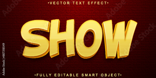 Yellow Show Comedy Vector Fully Editable Smart Object Text Effect