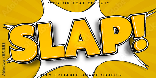 Yellow Cartoon Slap Vector Fully Editable Smart Object Text Effect