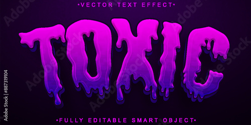 Purple  Worn Toxic Vector Fully Editable Smart Object Text Effect