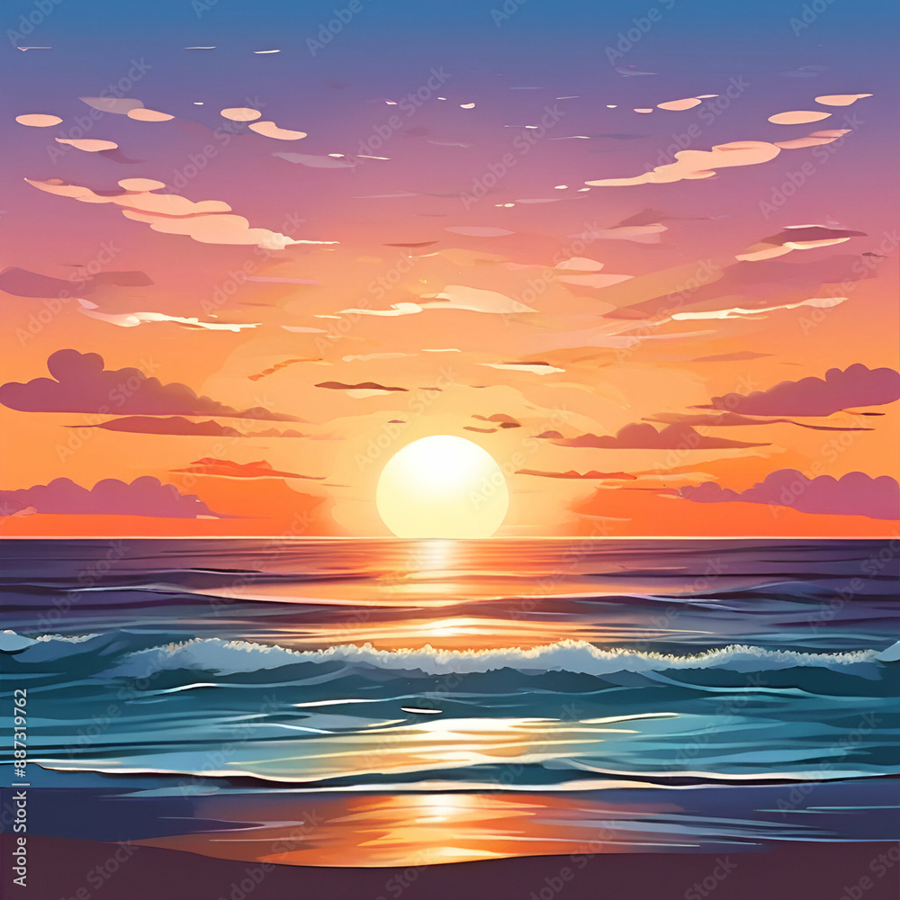 sunset over the sea sunset over the sea