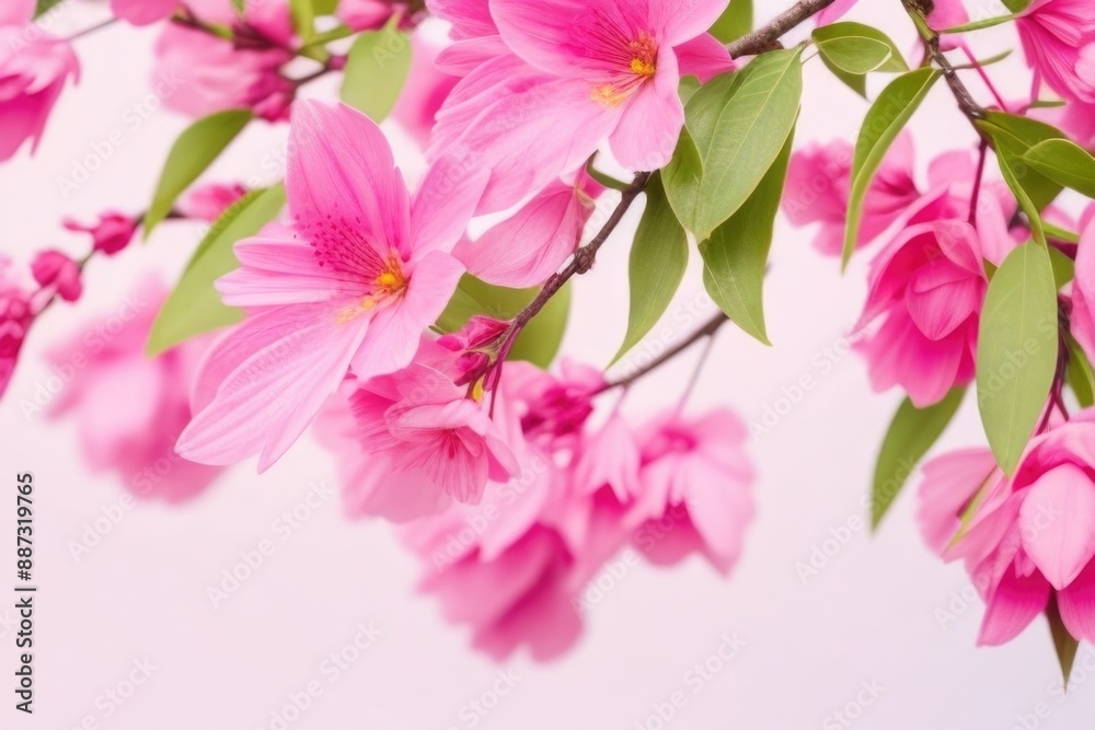 Pink blossom with a blue sky background Pink blossom with a blue sky background