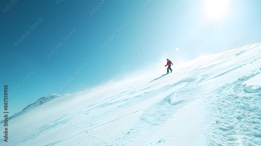 People enjoying skiing and snowboarding in mountain ski resort with beautiful winter landscape in the background People enjoying skiing and snowboarding in mountain ski resort with beautiful winter landscape in the background