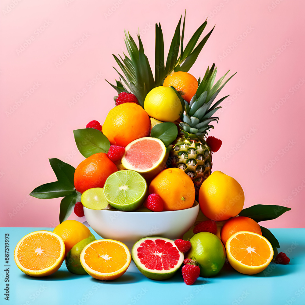 fruits on a white background fruits on a white background