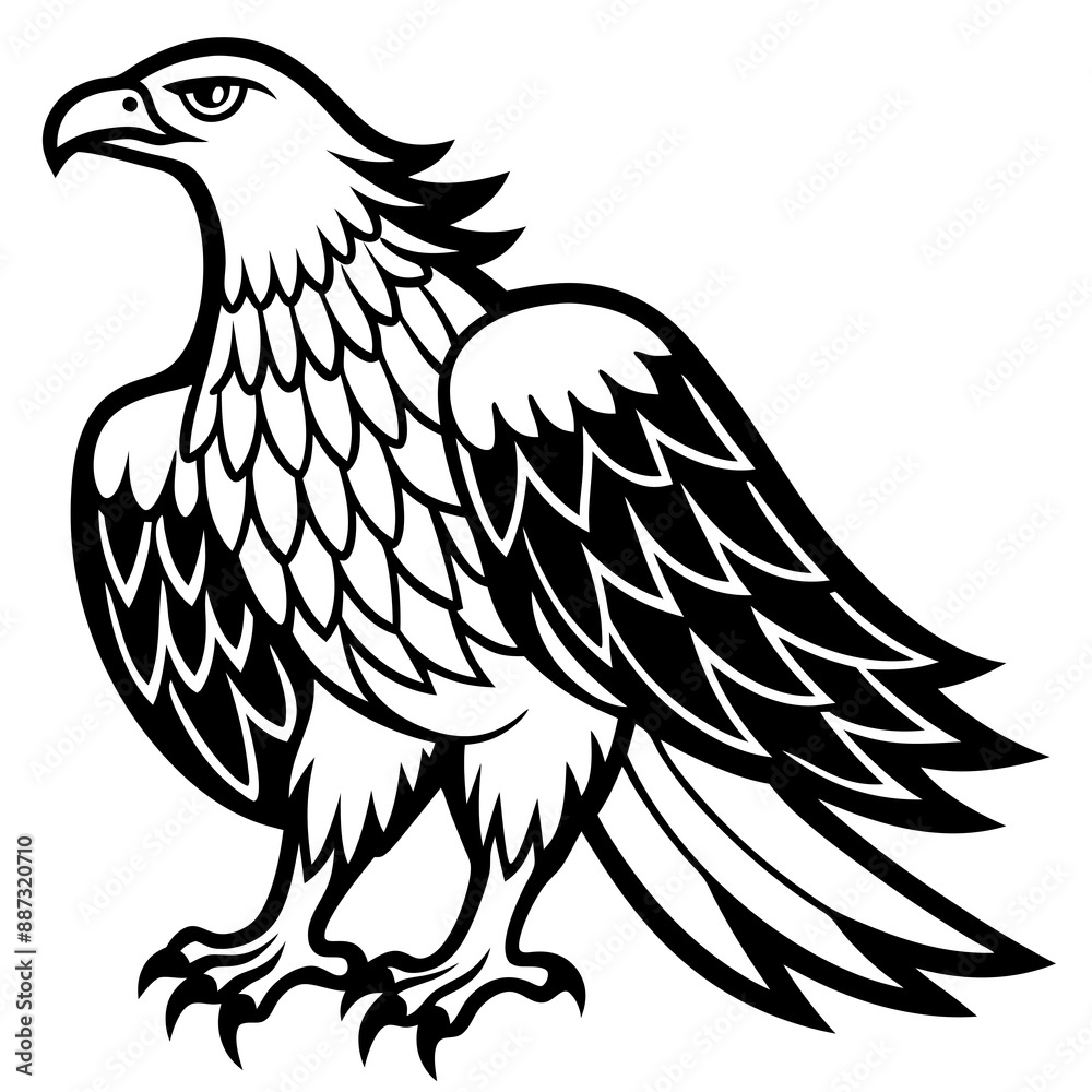 Fototapeta premium Eagle icon silhouette vector art illustration